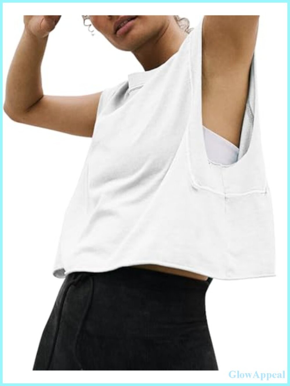 Oversized Crop Tank Top Cotton Sleeveless Workout Tee
